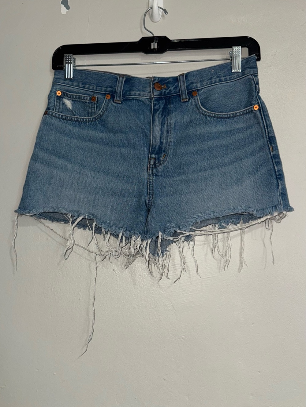 Madewell Light Blue Relaxed Distressed Denim Cutoff Shorts